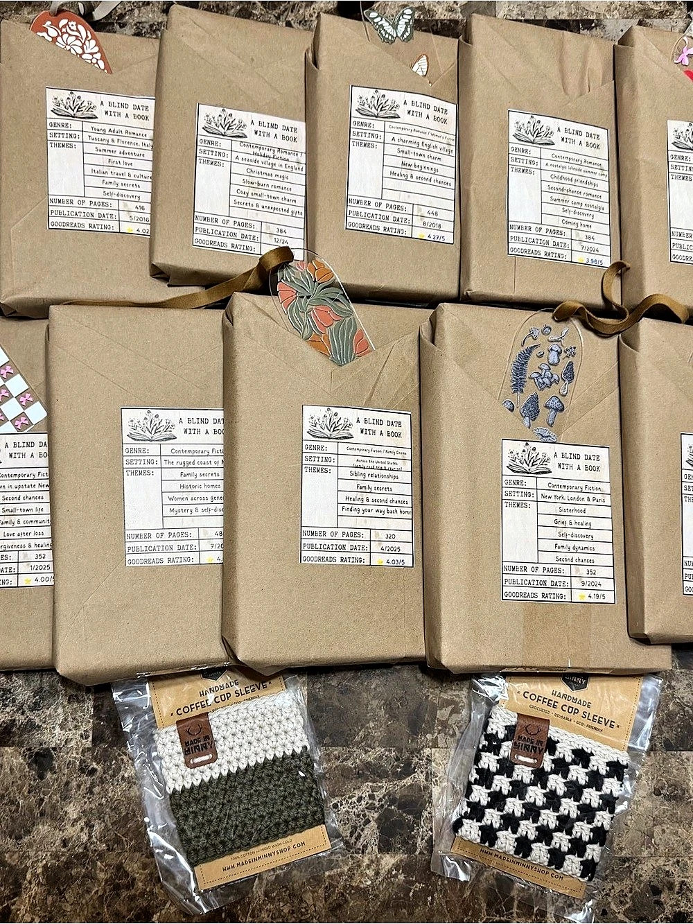 Blind Date With a Book Bundle/Lot 📚 | Wrapped Books + Bookmarks + Coffee Sleeves